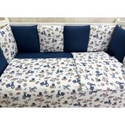 Комплект в кровать «Аист» мозаика-72, 17пр. синий