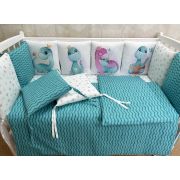 Комплект в кровать НЕ-108, 17пр.бирюз/дино