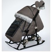 Санки Glory Gloss Лён серо-коричневый