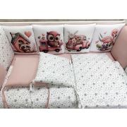 Комплект в кровать НЕ-105, 17 пр.пудра/сова