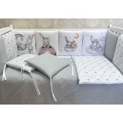 Комплект в кровать НЕ-23, 17 пр.сер/зайчики
